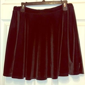 Black Velvet Short Skater Skirt
